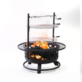 Deko Living 33 Inch Diameter Outdoor Steel Wood Burning Fire Pit Grill & Rotisserie COB10505